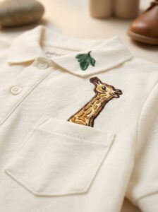 giraffe embroidery on polo shirt 202608070244